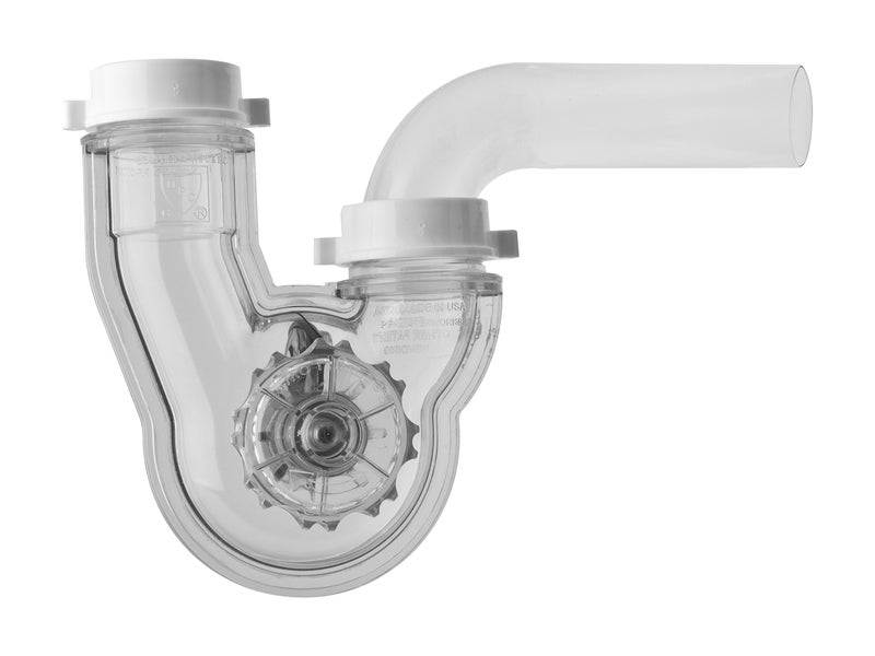 Permaflow Never Clog Transparent Abs 1-1/2" P-Trap (Includes 1-1/2" To 1-1/4" Reducing Gaskets) - For Kitchen & Bath/Lavatory - Image 1